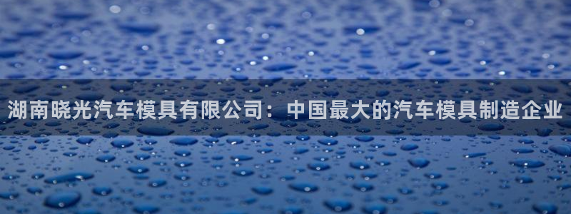 太阳集团1383：湖南晓光汽车模具有限公司：中国最大的汽车模具制造企业